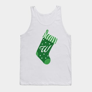 Christmas Stocking with the Letter W Tank Top